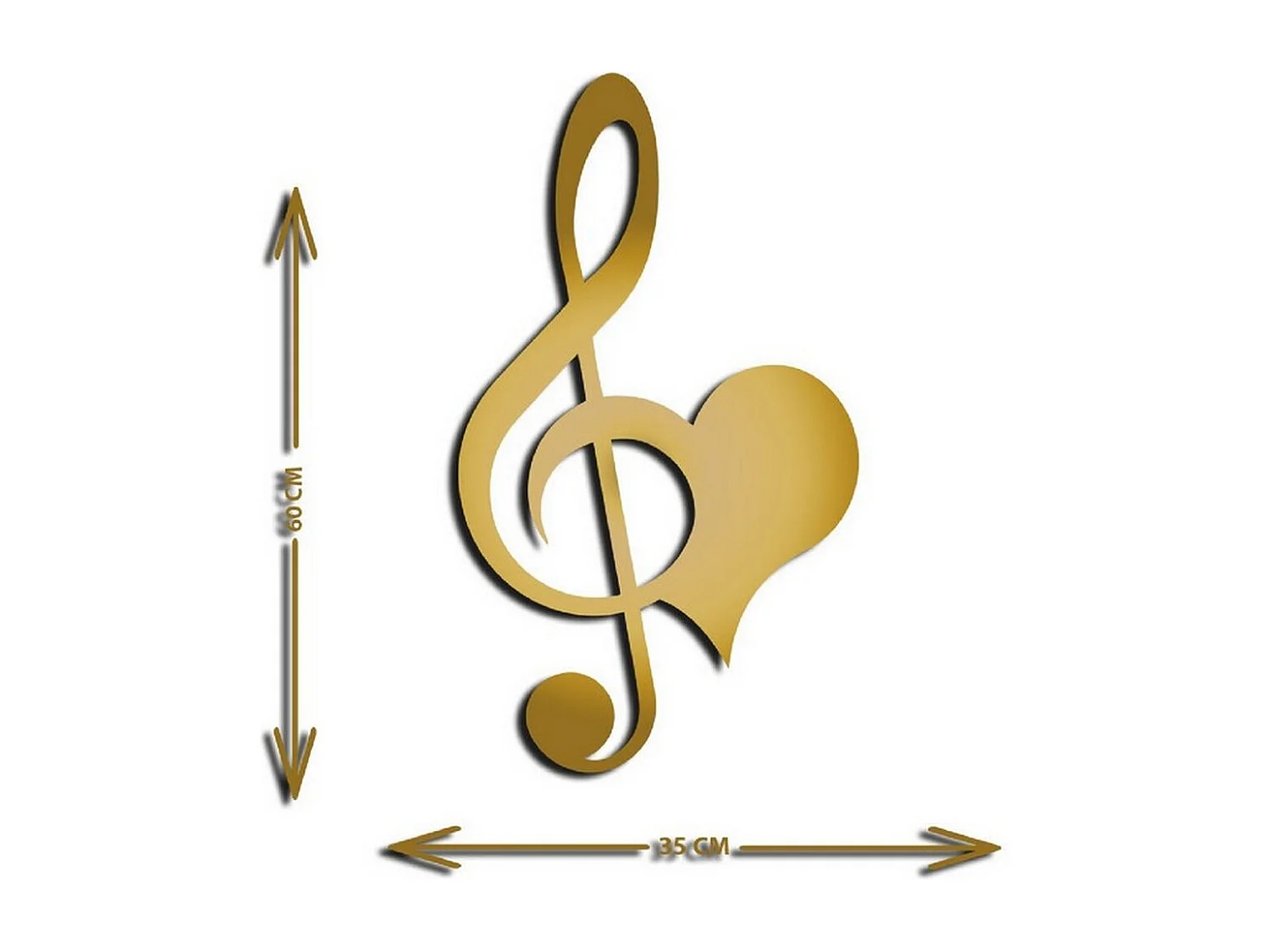 Décoration en Métal Clé de Violon 12, Or, 35x1,5x60 cm, EPIKASA
