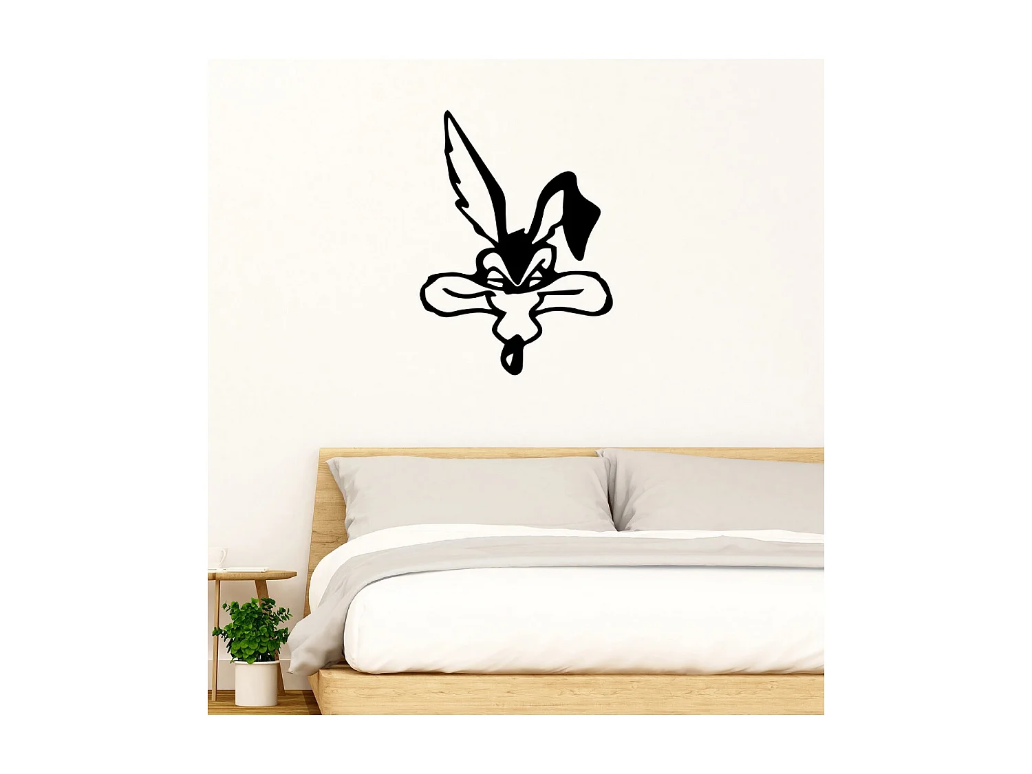 Decoração em Metal Willy Coiote, Preto, 50x1,5x69 cm, EPIKASA