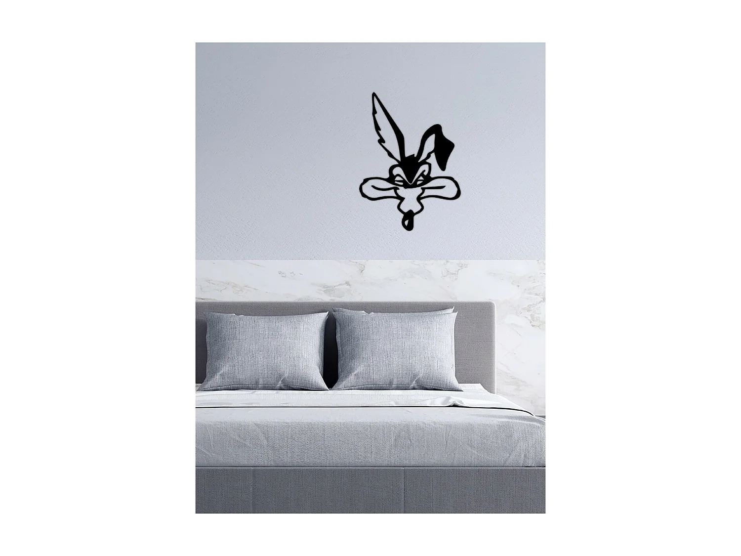 Decoração em Metal Willy Coiote, Preto, 50x1,5x69 cm, EPIKASA