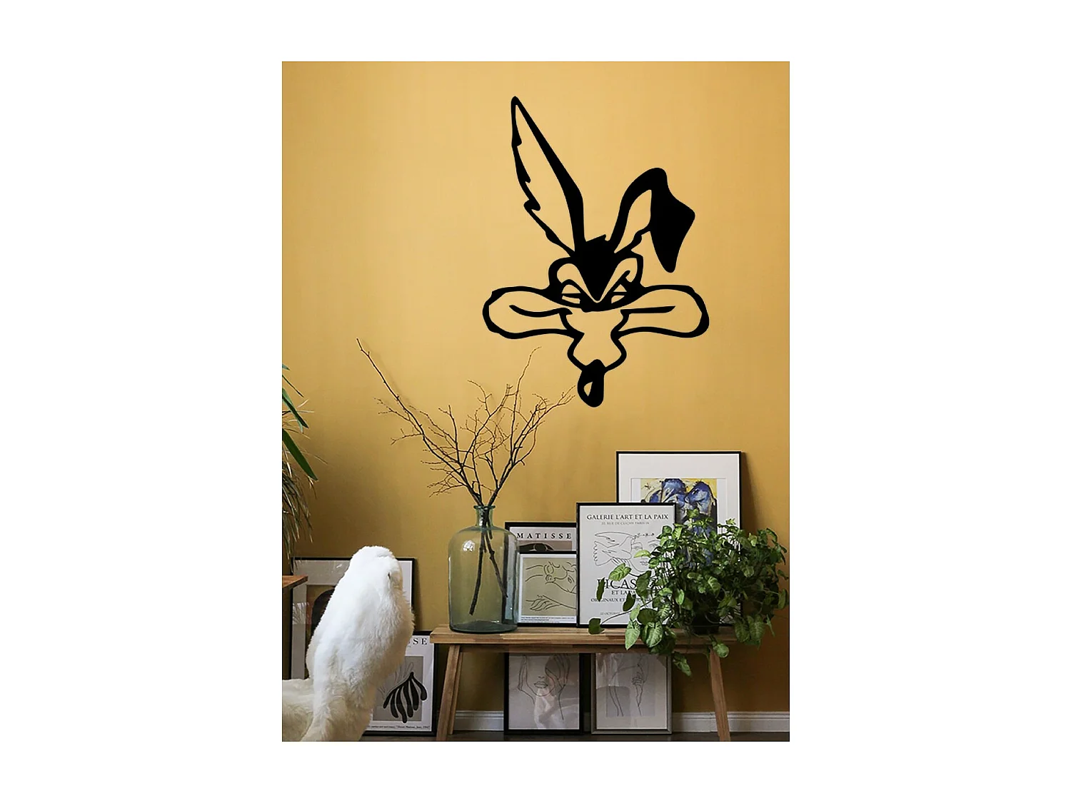 Decoração em Metal Willy Coiote, Preto, 50x1,5x69 cm, EPIKASA