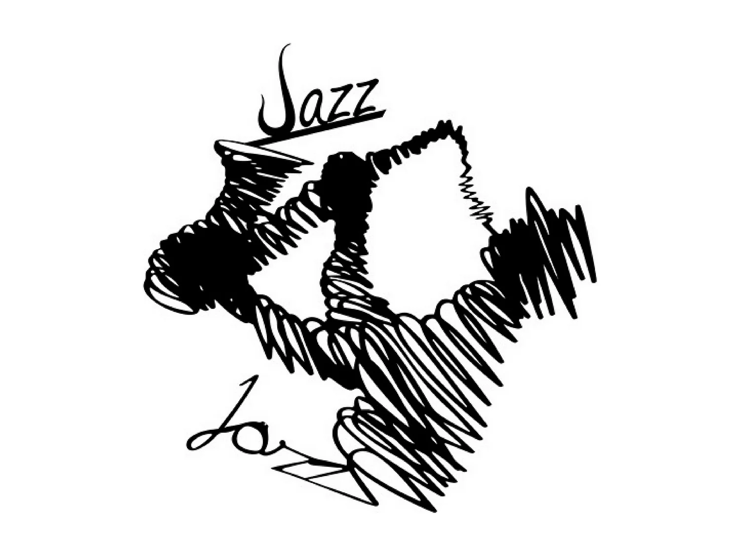 Décoration en Métal Jazz, Noir, 77x1,5x80 cm, EPIKASA