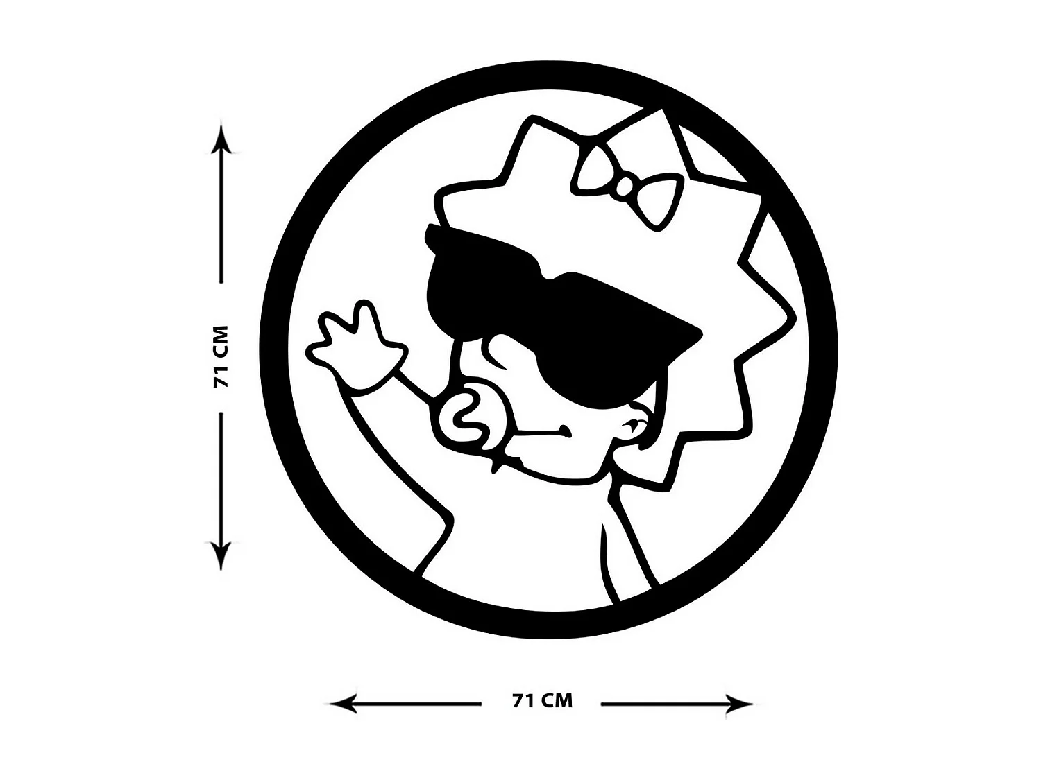 Decorazione in Metallo Simpson 4, Nero, 71x1,5x71 cm, EPIKASA