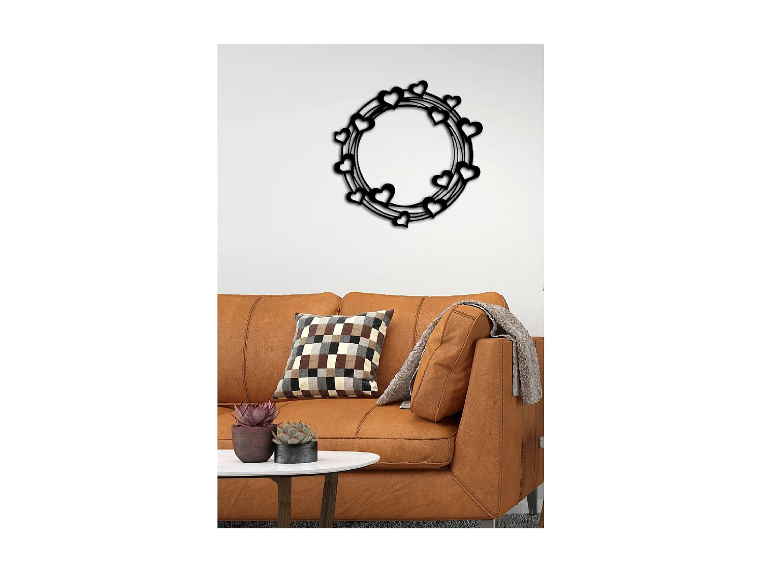 Decorazione in Metallo Cuore 7, Nero, 66x1,5x65 cm, EPIKASA