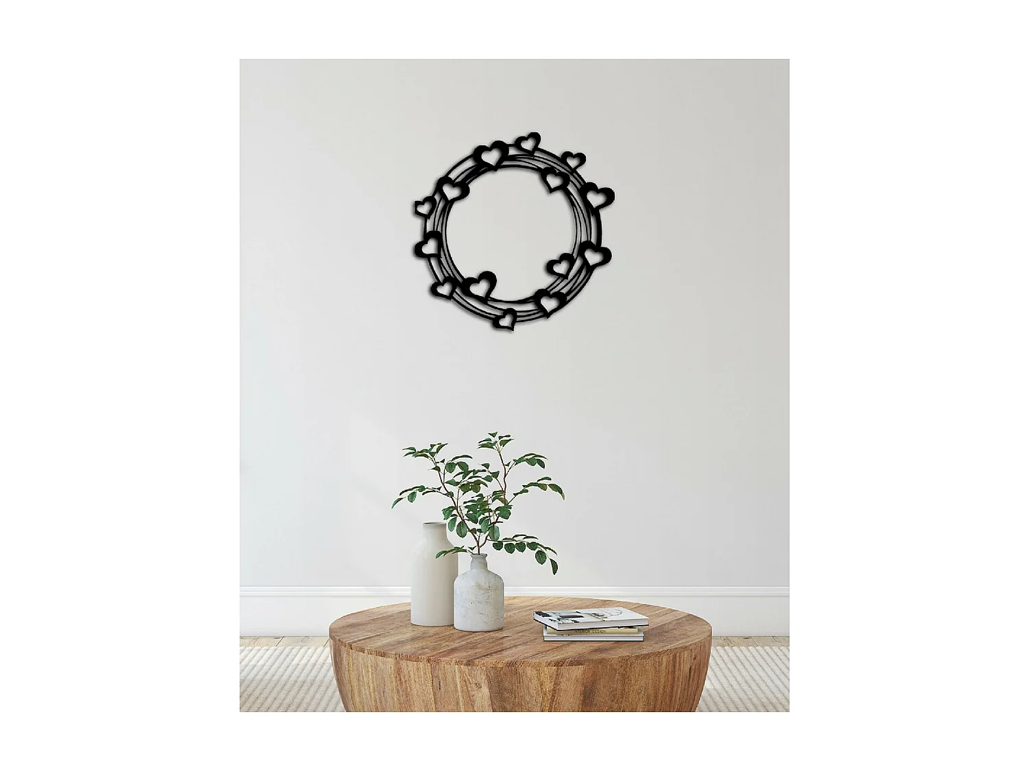 Decorazione in Metallo Cuore 7, Nero, 66x1,5x65 cm, EPIKASA