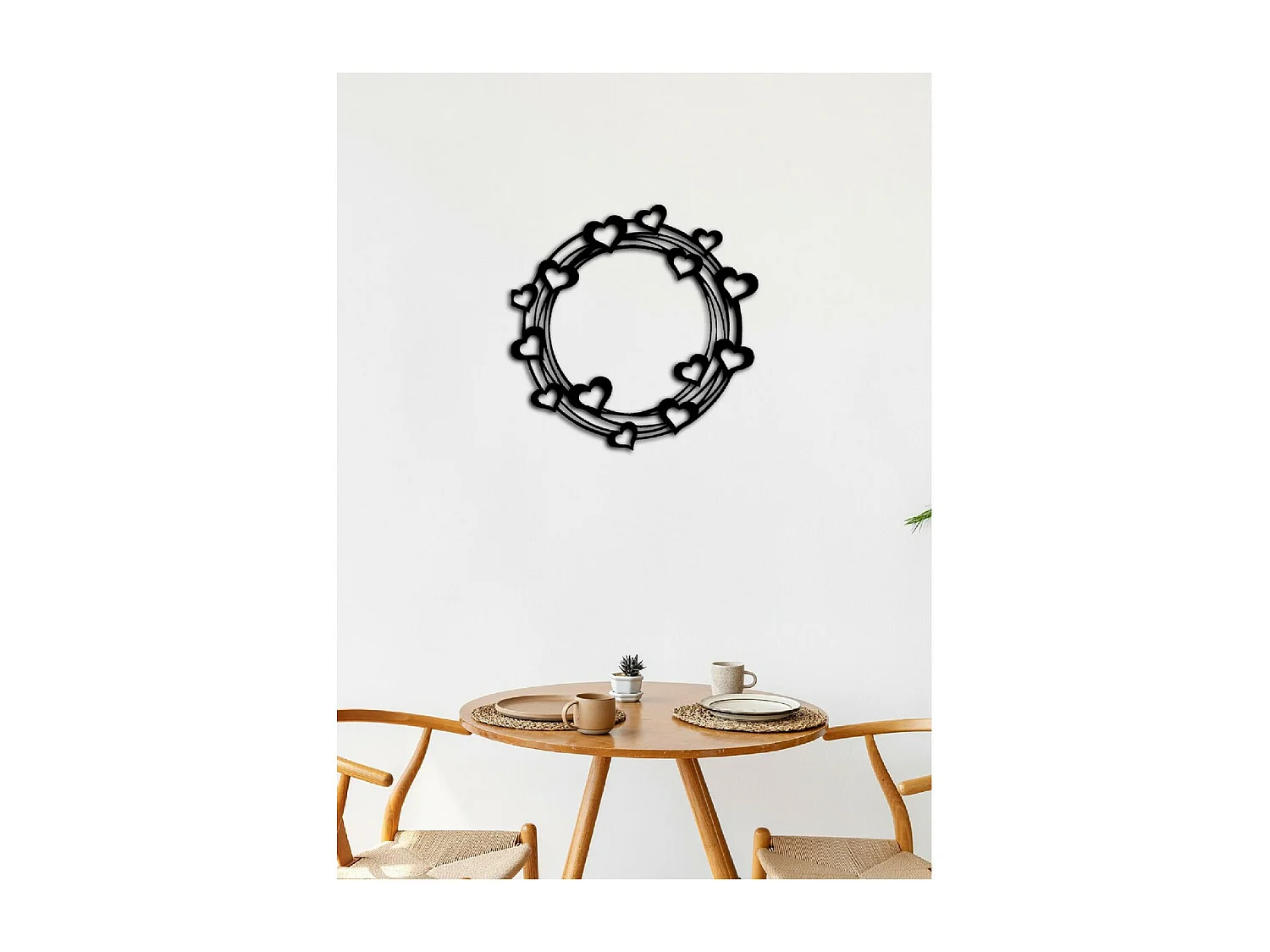 Decorazione in Metallo Cuore 7, Nero, 66x1,5x65 cm, EPIKASA