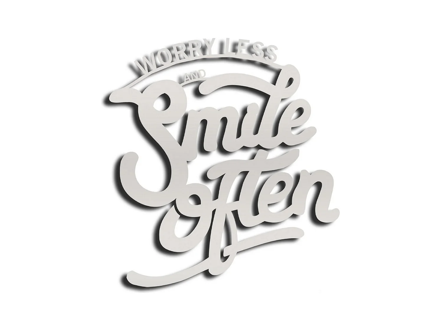 Décoration en Métal Smile Often 1, Argent, 56x1,5x60 cm, EPIKASA