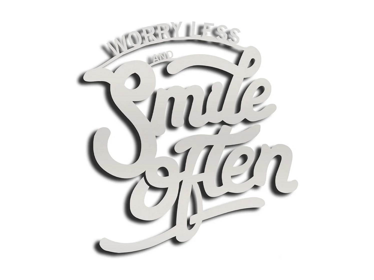 Décoration en Métal Smile Often 1, Argent, 56x1,5x60 cm, EPIKASA