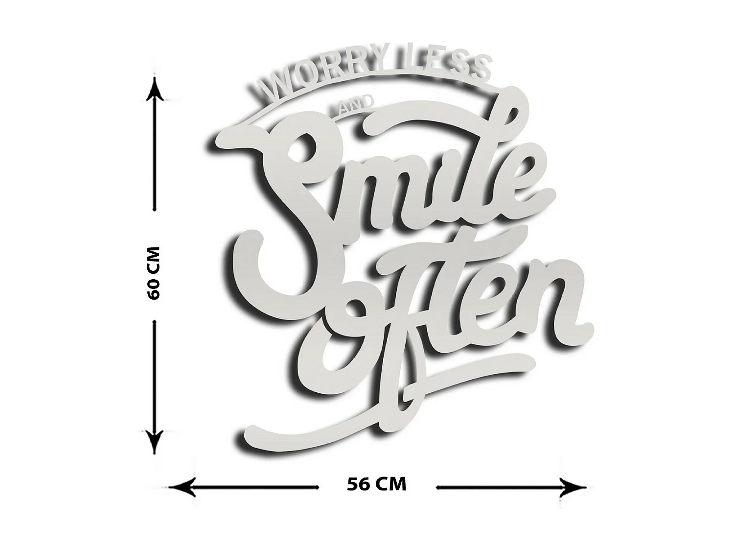 Décoration en Métal Smile Often 1, Argent, 56x1,5x60 cm, EPIKASA