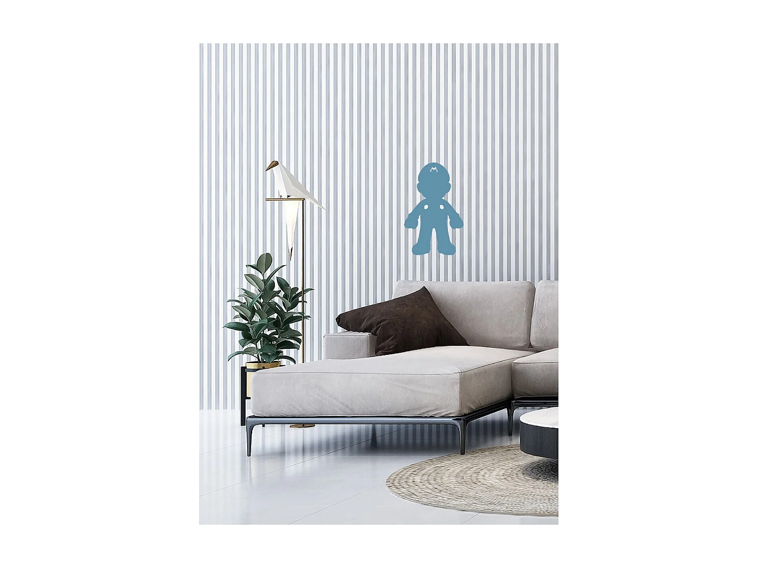 Metalen Decoratie Super Mario 4 - Blauw - 35x1,5x55 cm - EPIKASA