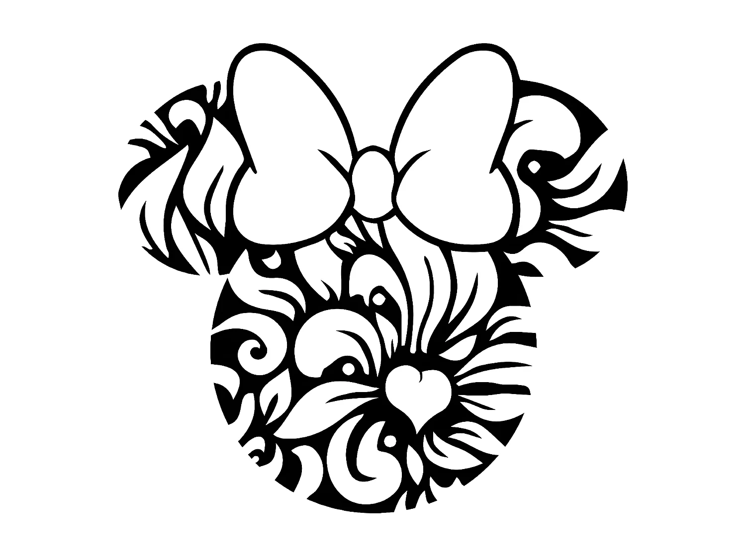 Decoração em Metal Minnie 2, Preto, 54x1,5x50 cm, EPIKASA