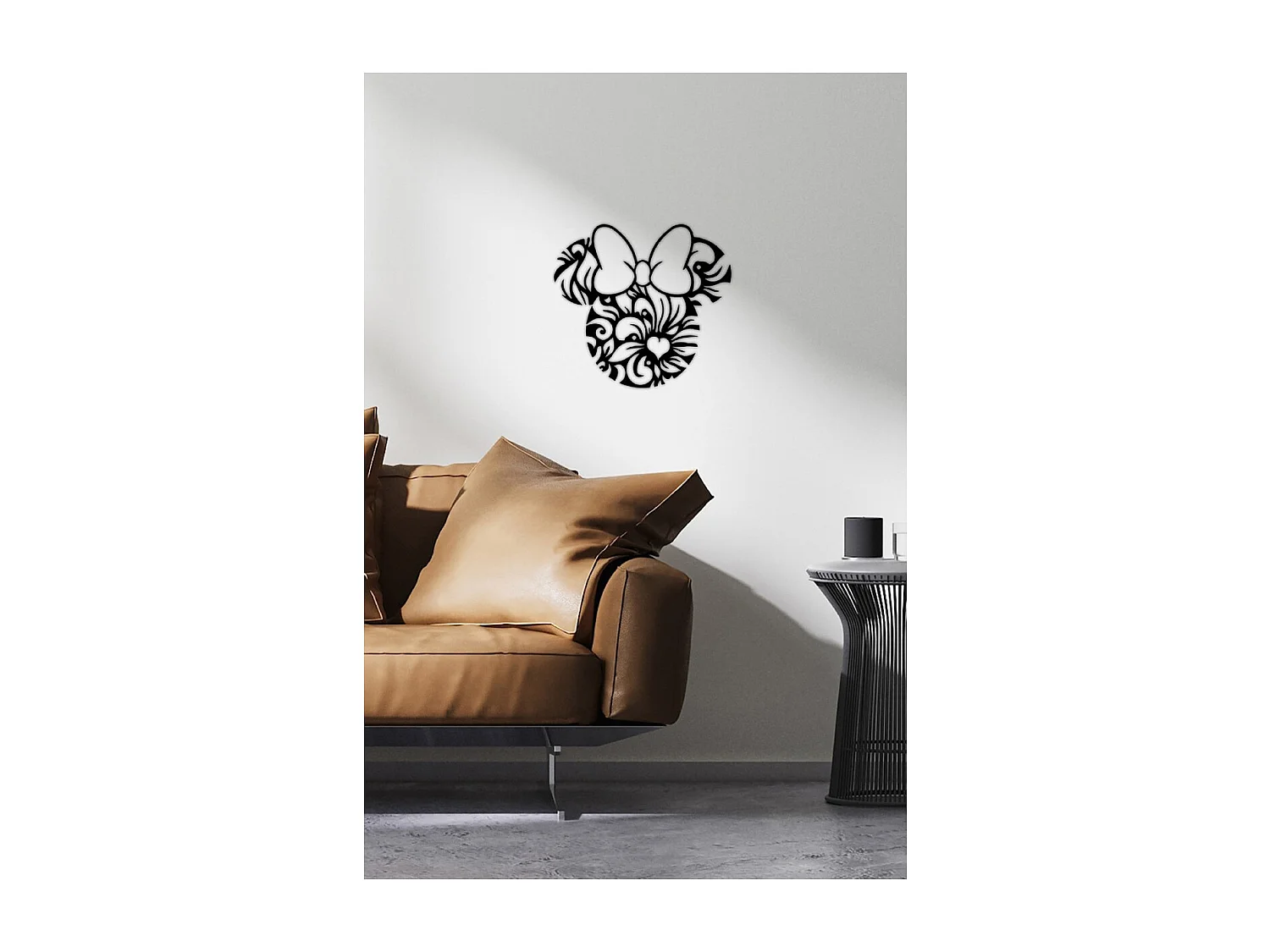 Decoração em Metal Minnie 2, Preto, 54x1,5x50 cm, EPIKASA