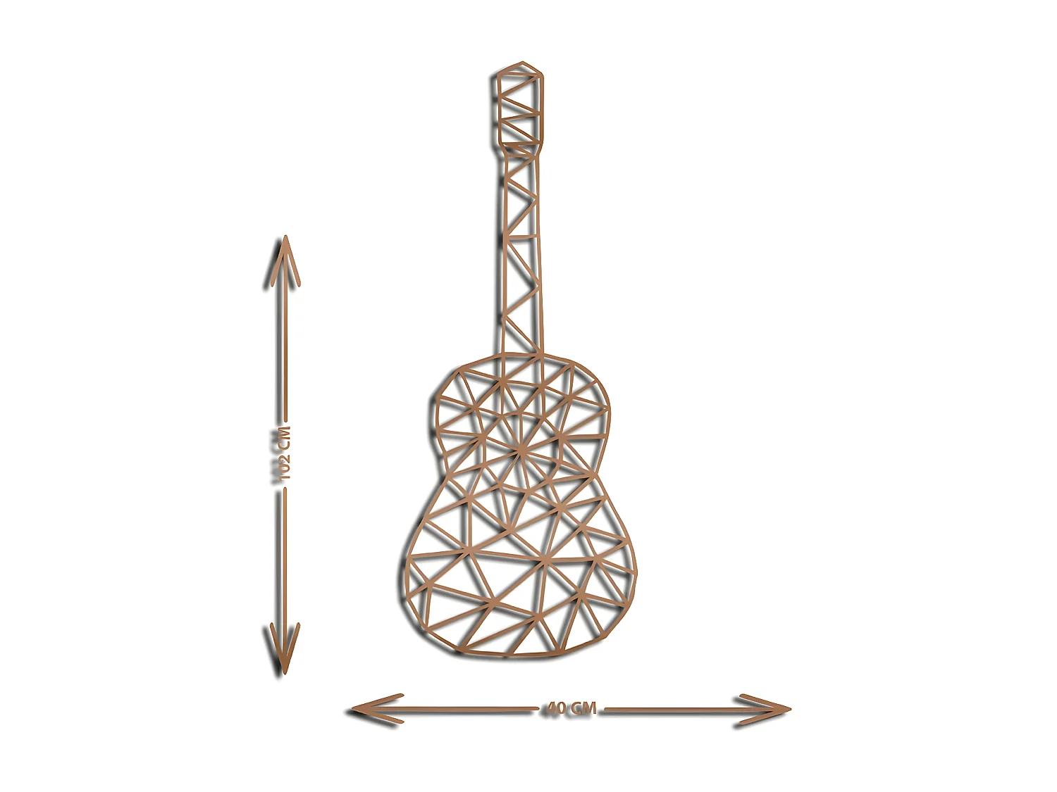 Dekoracja Metalowa Gitara 10, Miedź, 40x1,5x102 cm, EPIKASA