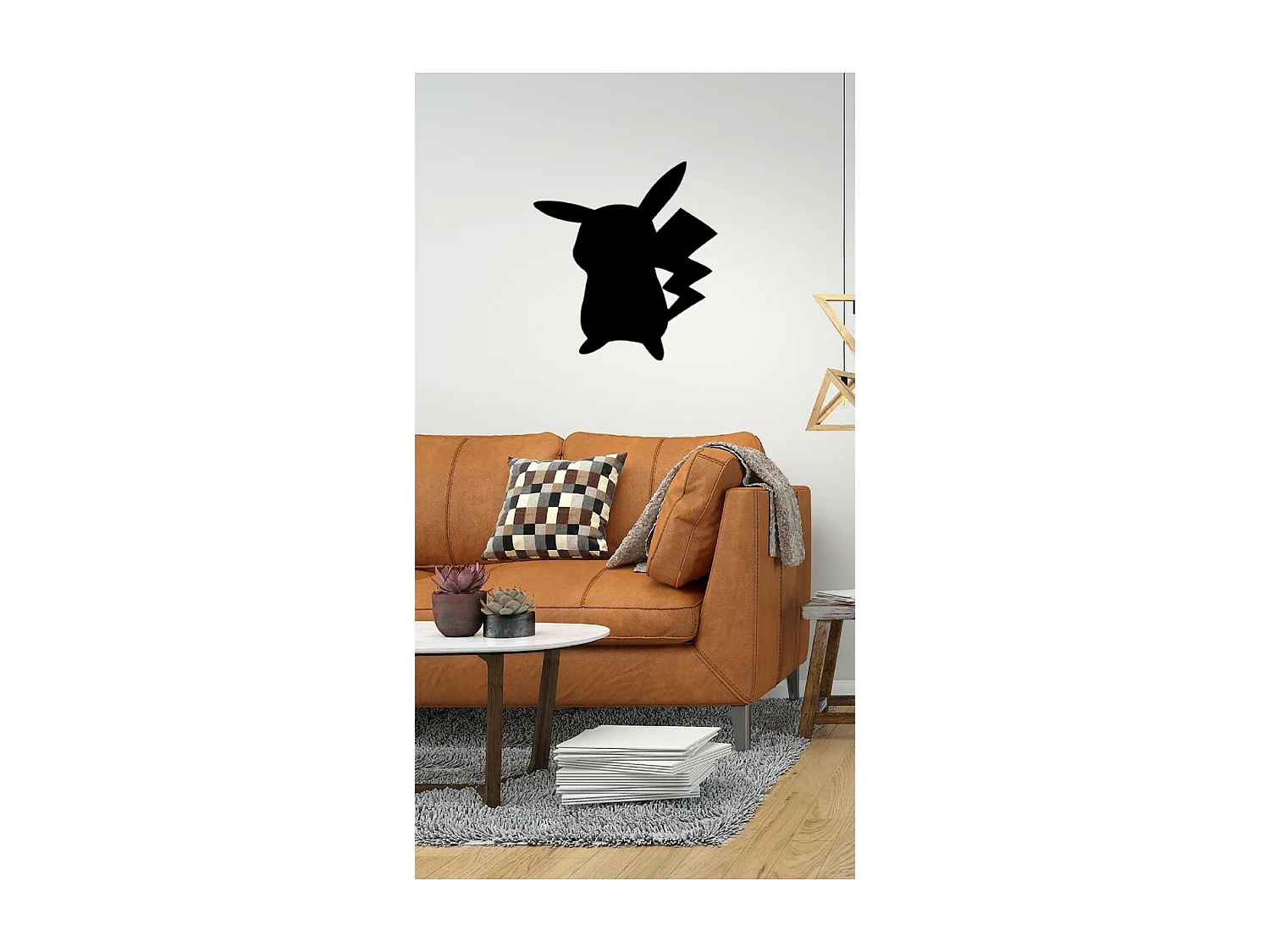 Dekoracja Metalowa Pikachu, Czarny, 47x1,5x51 cm, EPIKASA