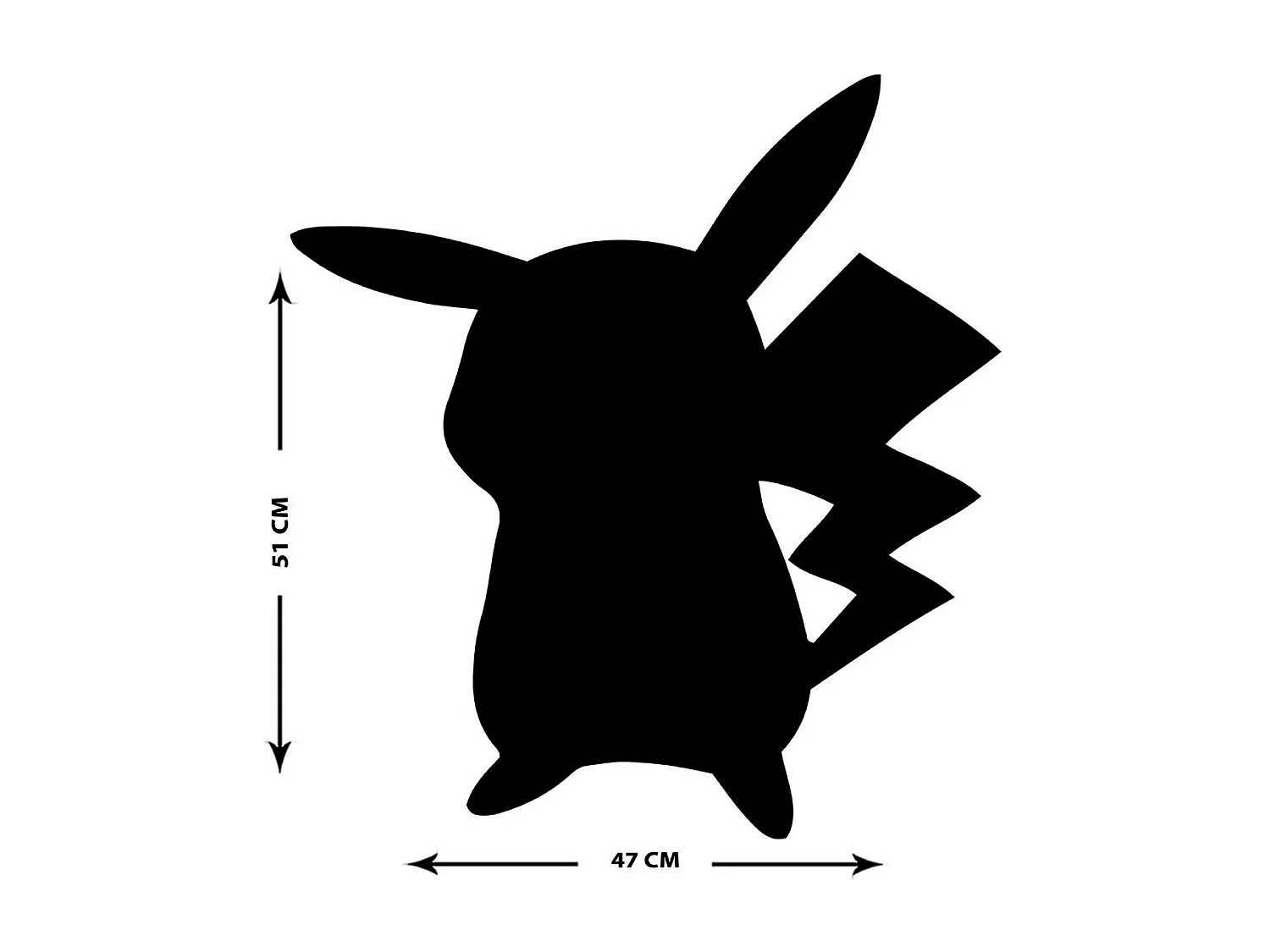 Dekoracja Metalowa Pikachu, Czarny, 47x1,5x51 cm, EPIKASA