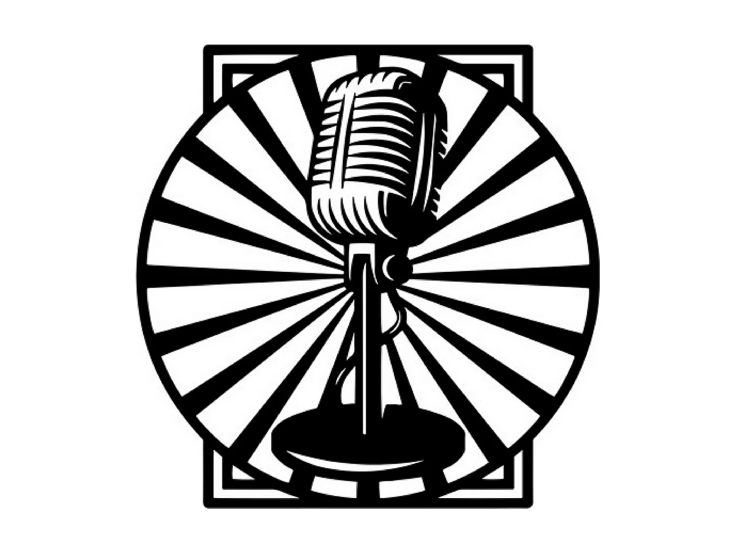 Décoration en Métal Microphone 2, Noir, 80x1,5x80 cm, EPIKASA