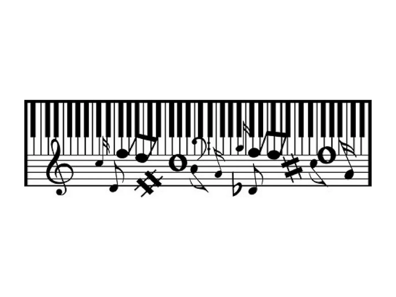 Decoração em Metal Pianoforte 14, Preto, 101x1,5x29 cm, EPIKASA