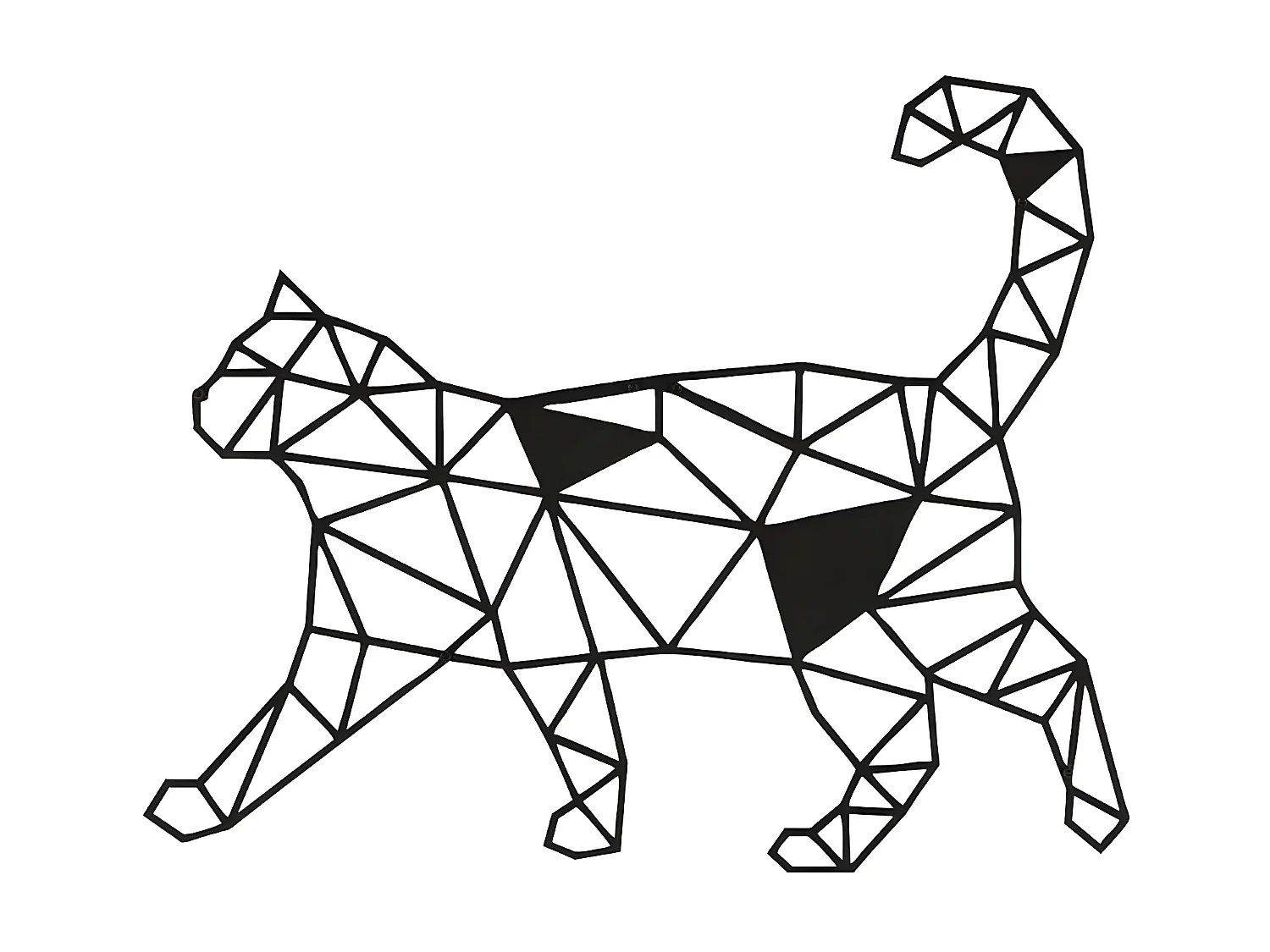 Décoration en Métal Chats 2, Noir, 46x1,5x37 cm, EPIKASA