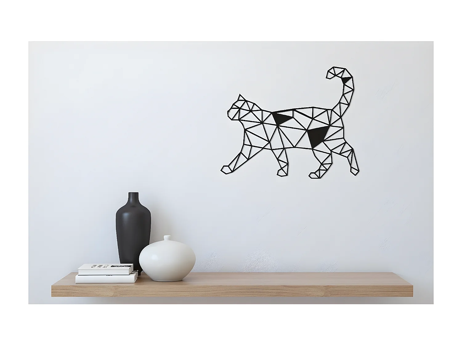 Décoration en Métal Chats 2, Noir, 46x1,5x37 cm, EPIKASA