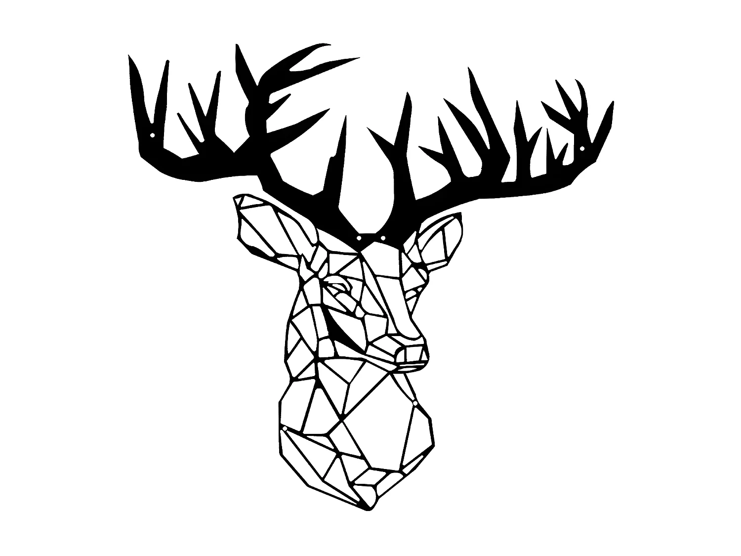 Décoration en Métal Chevreuil 2, Noir, 50x1,5x50 cm, EPIKASA