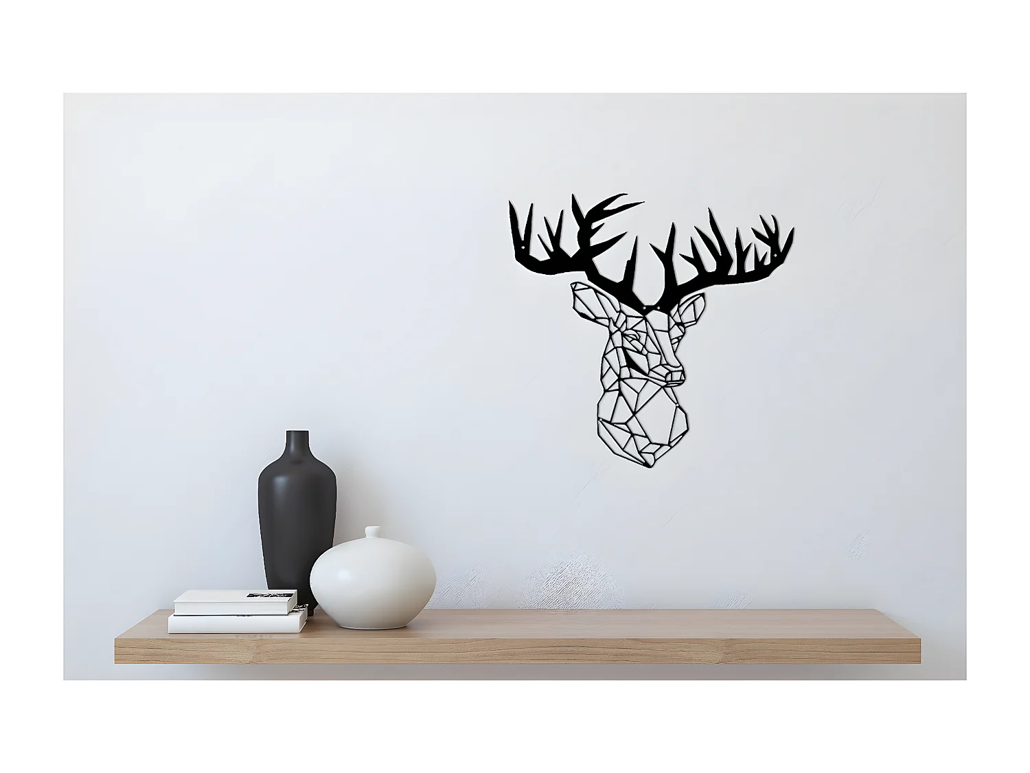 Décoration en Métal Chevreuil 2, Noir, 50x1,5x50 cm, EPIKASA