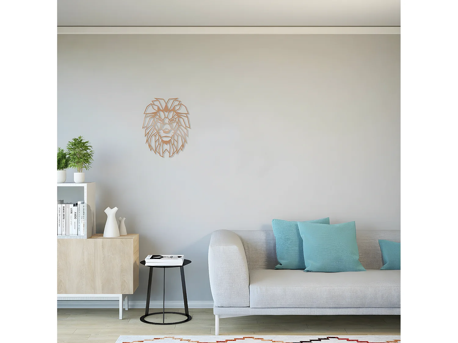 Decoração em Metal Leão 5, Cobre, 40x1,5x50 cm, EPIKASA