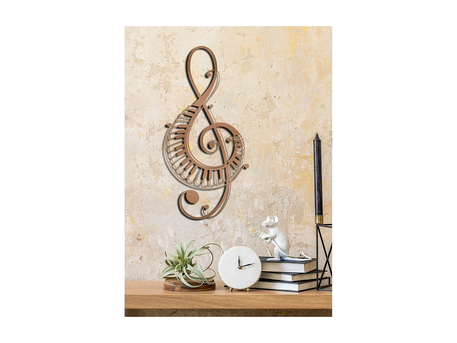 Dekoracja Metalowa Fortepian 8, Miedź, 39x1,5x80 cm, EPIKASA