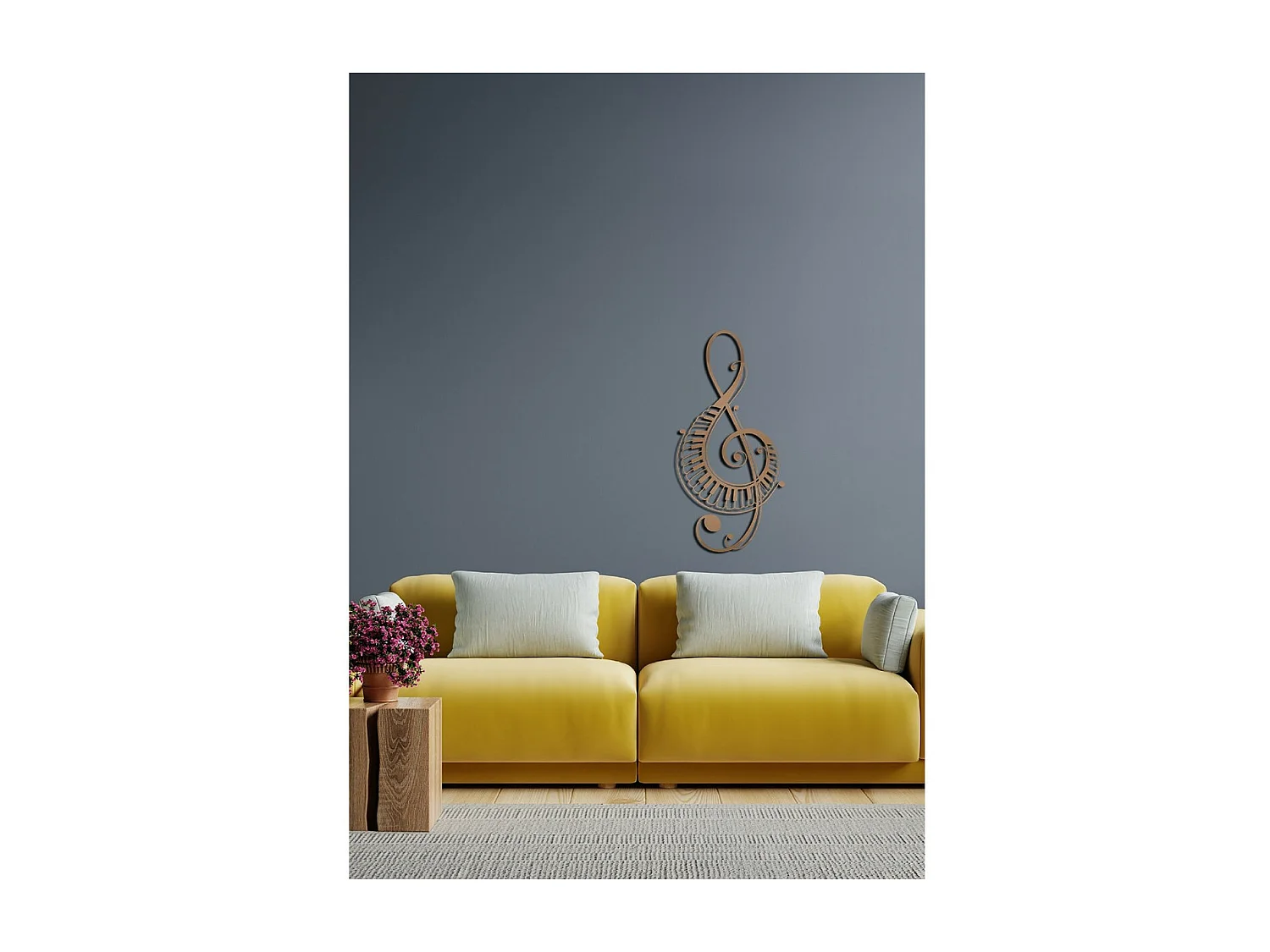 Dekoracja Metalowa Fortepian 8, Miedź, 39x1,5x80 cm, EPIKASA