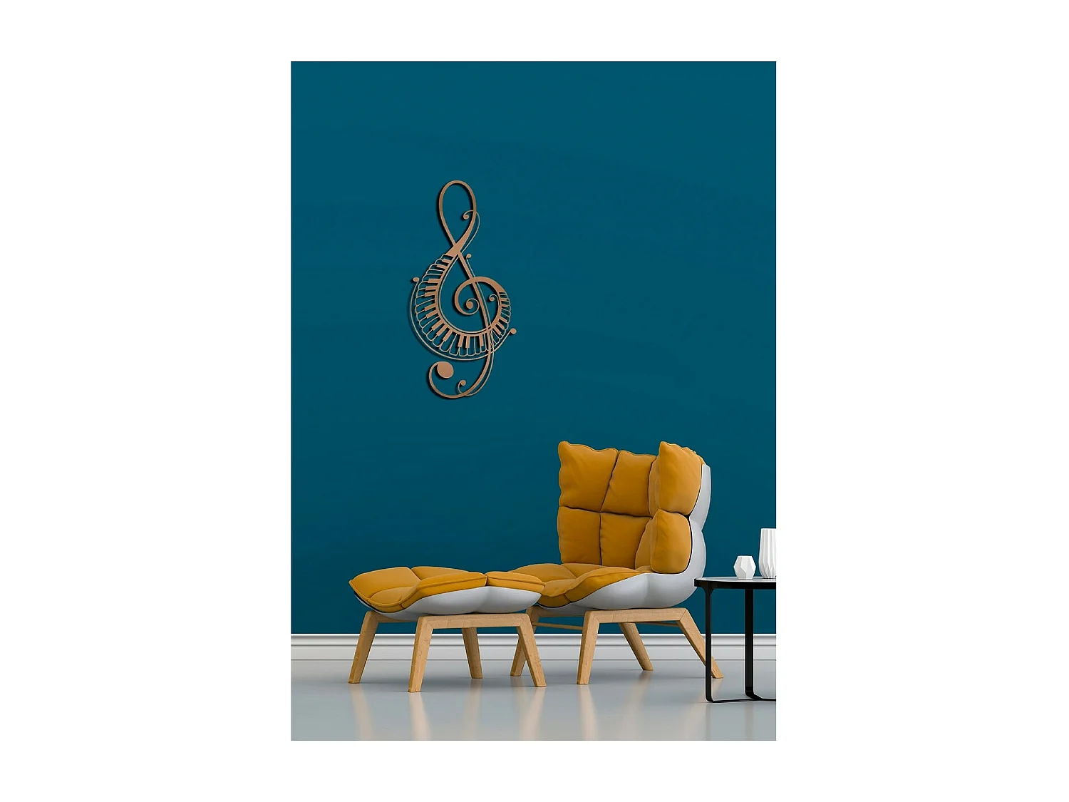 Dekoracja Metalowa Fortepian 8, Miedź, 39x1,5x80 cm, EPIKASA