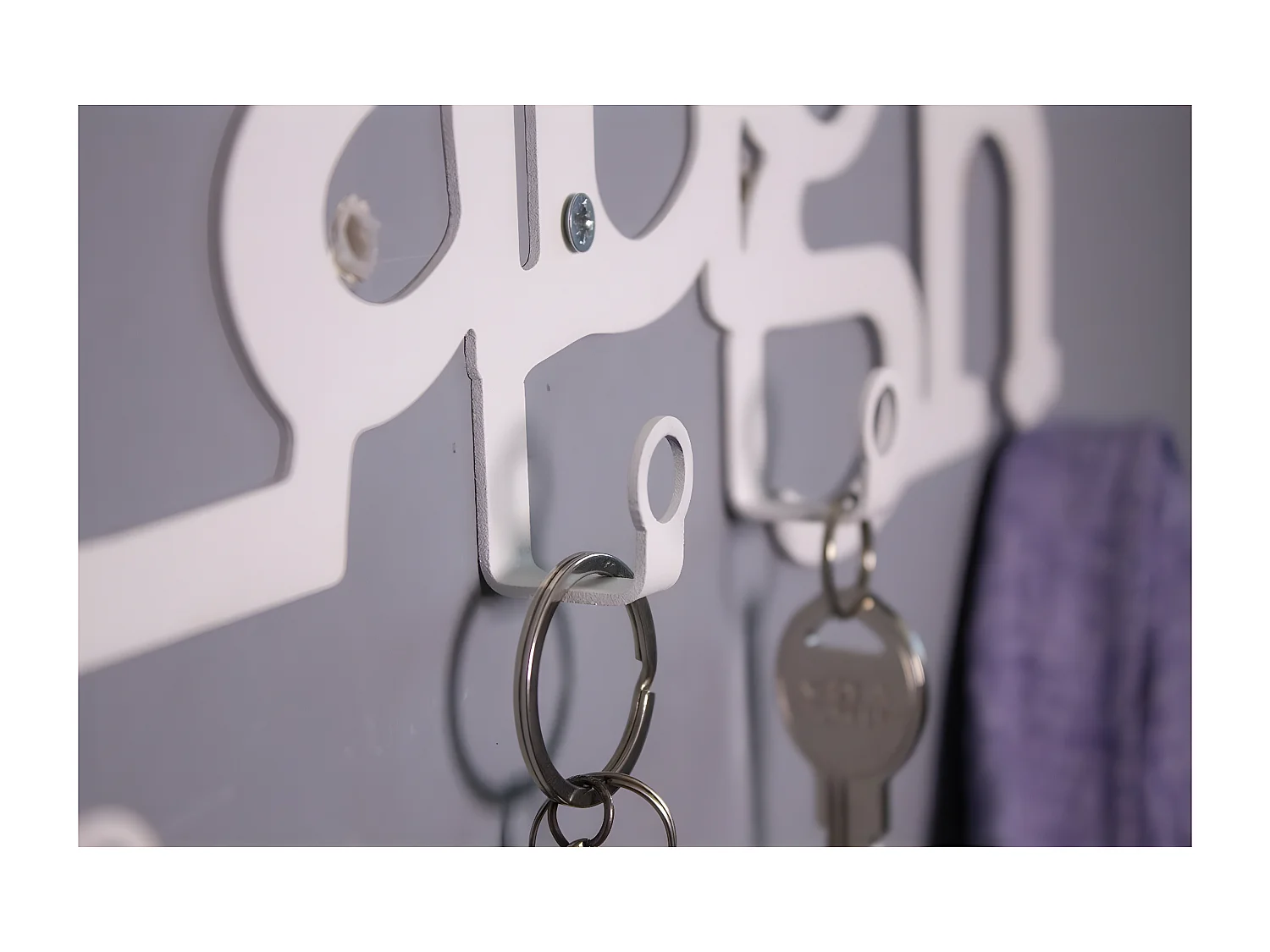 Cabides de Parede Live Love Laugh 6, Branco, 46x0,20x27 cm, EPIKASA