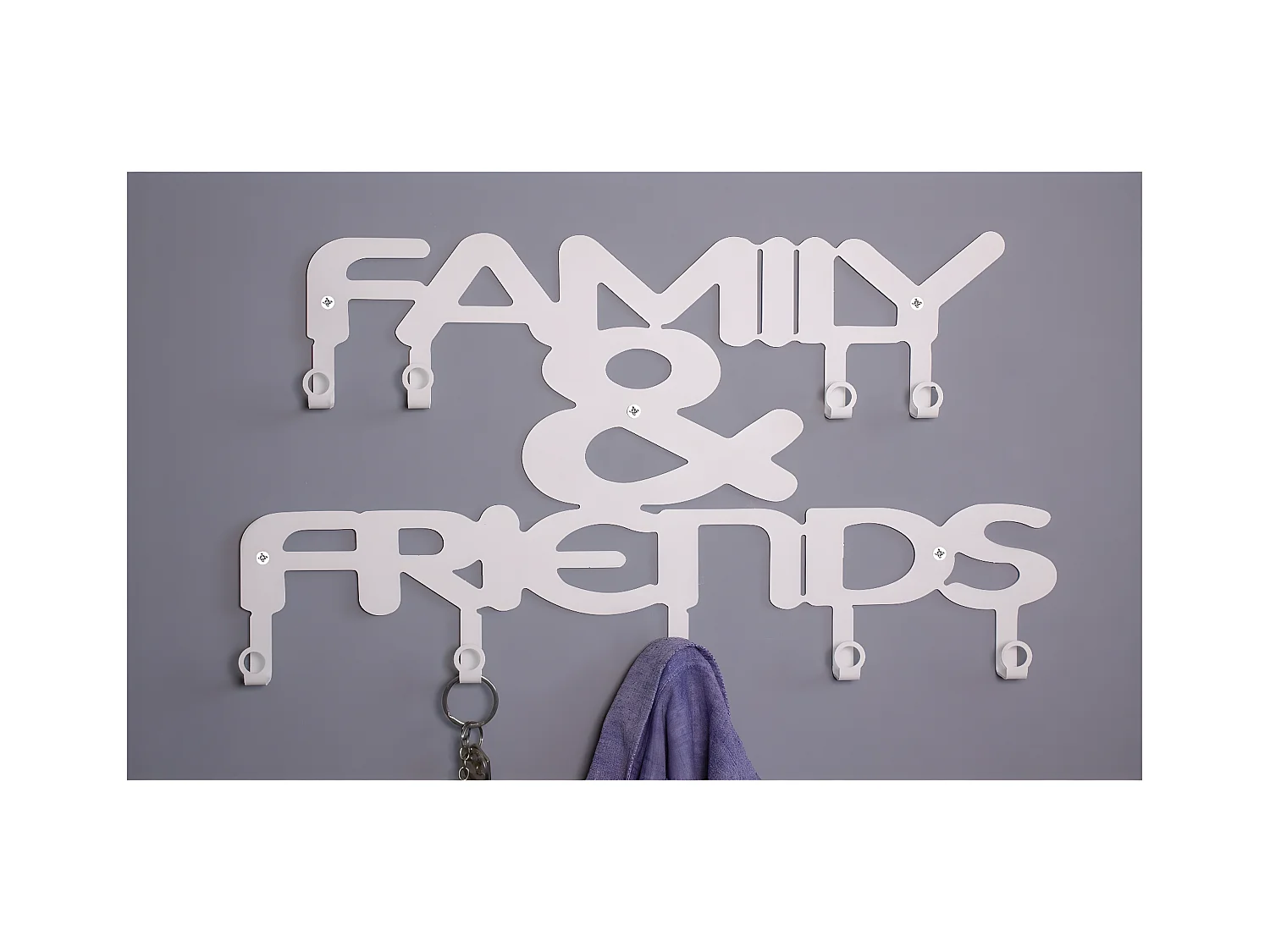 Perchero de Pared Family and Friends 1, Blanco, 47x0,20x29 cm, EPIKASA