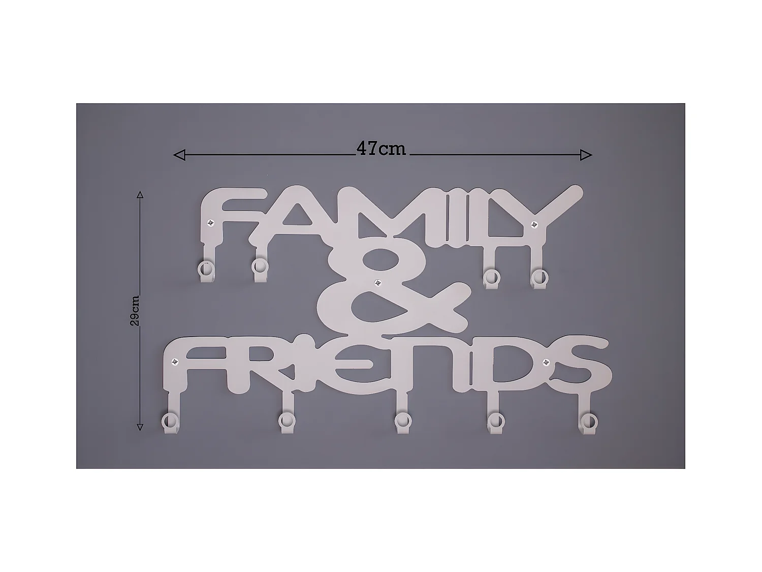 Perchero de Pared Family and Friends 1, Blanco, 47x0,20x29 cm, EPIKASA