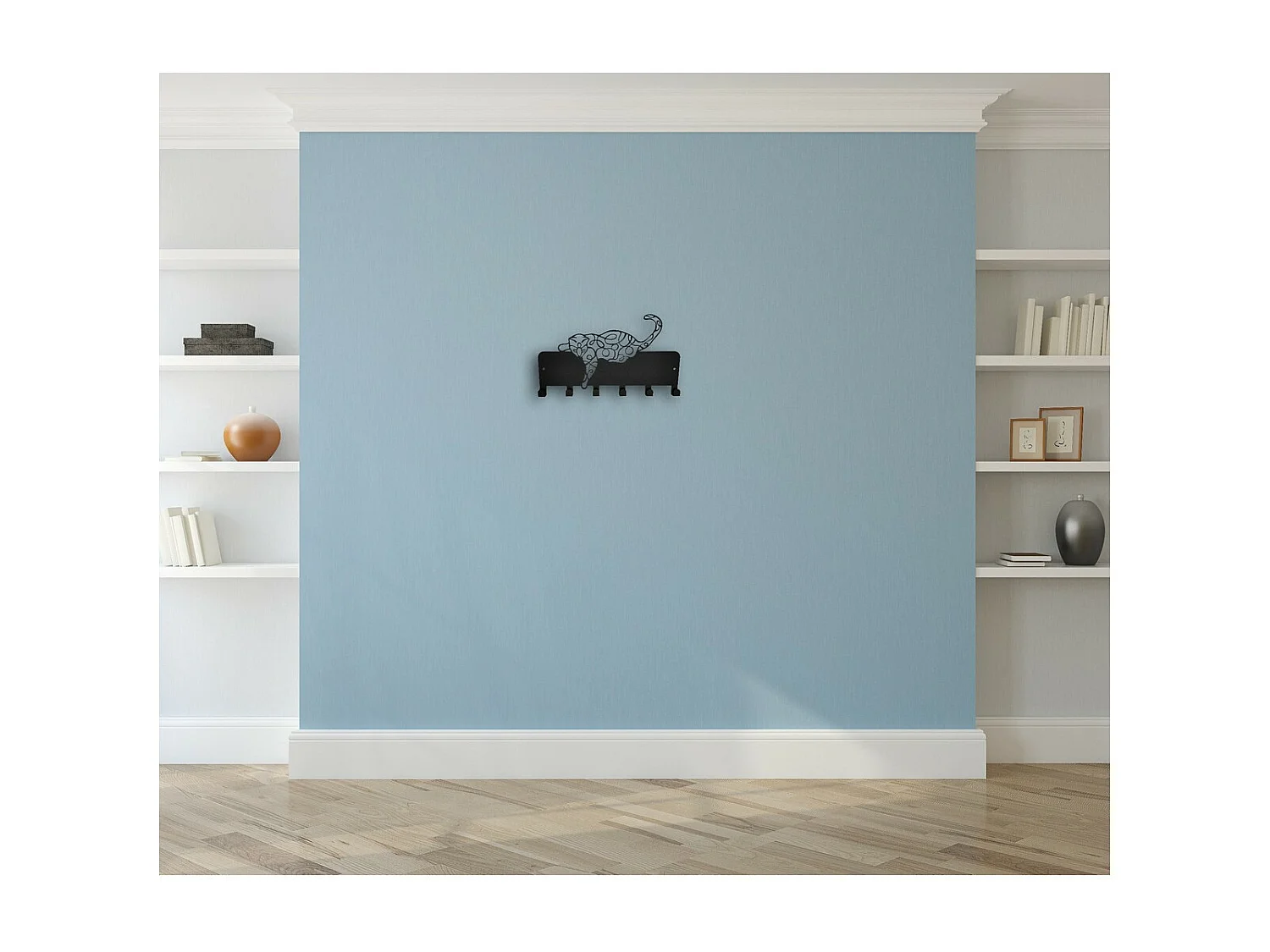 Cabides de Parede Gatos 13, Preto, 50x1,5x32 cm, EPIKASA