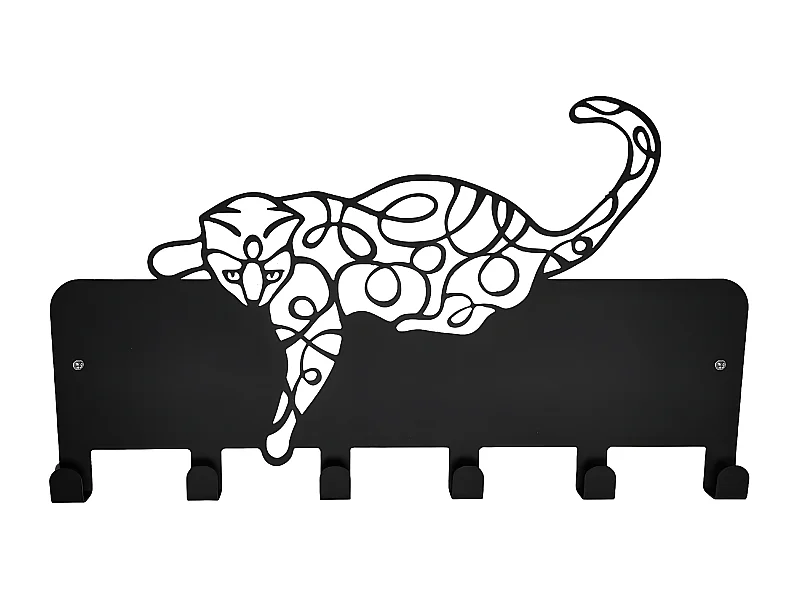 Cabides de Parede Gatos 13, Preto, 50x1,5x32 cm, EPIKASA