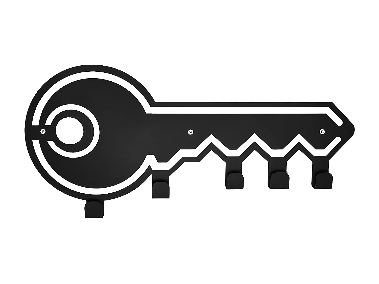 Cabides de Parede Chave, Preto, 50x1,5x30 cm, EPIKASA