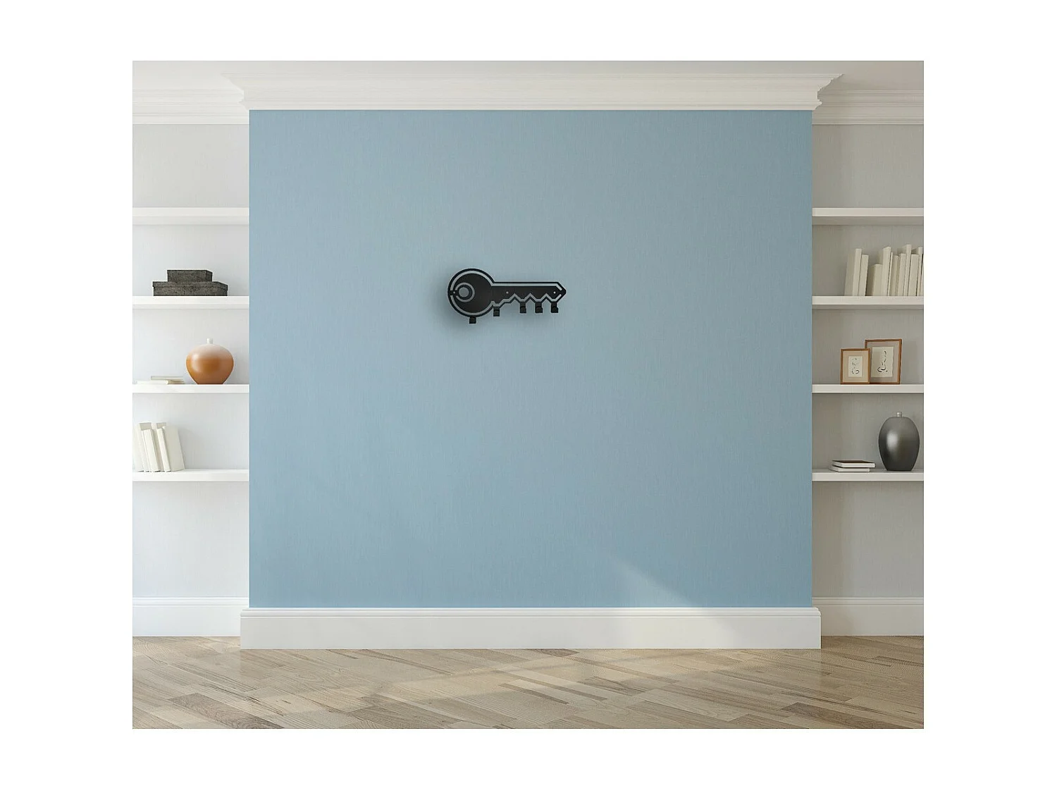 Cabides de Parede Chave, Preto, 50x1,5x30 cm, EPIKASA