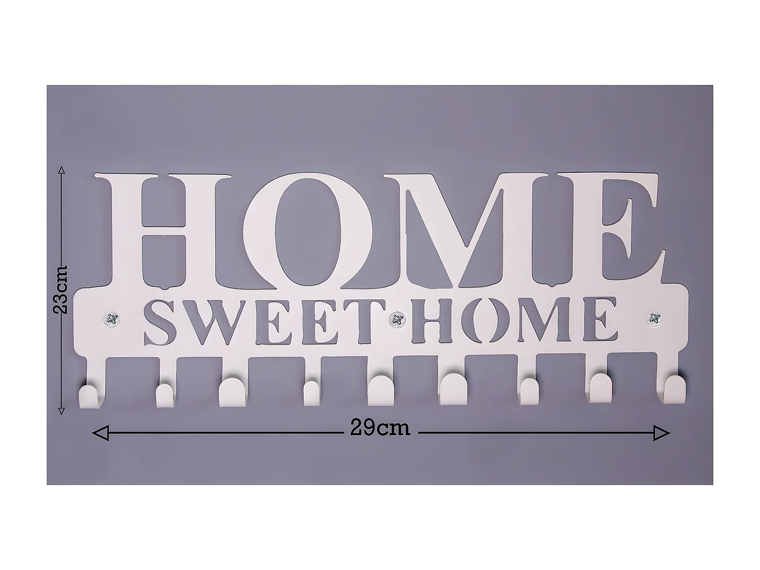 Cabides de Parede Home Sweet Home 2, Branco, 29x0,20x13 cm, EPIKASA