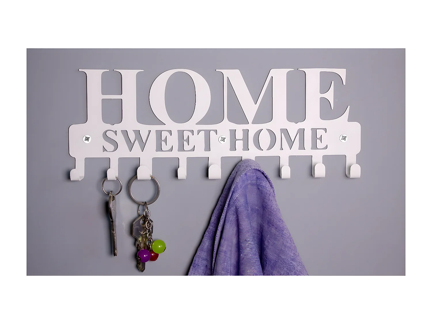 Cabides de Parede Home Sweet Home 2, Branco, 29x0,20x13 cm, EPIKASA