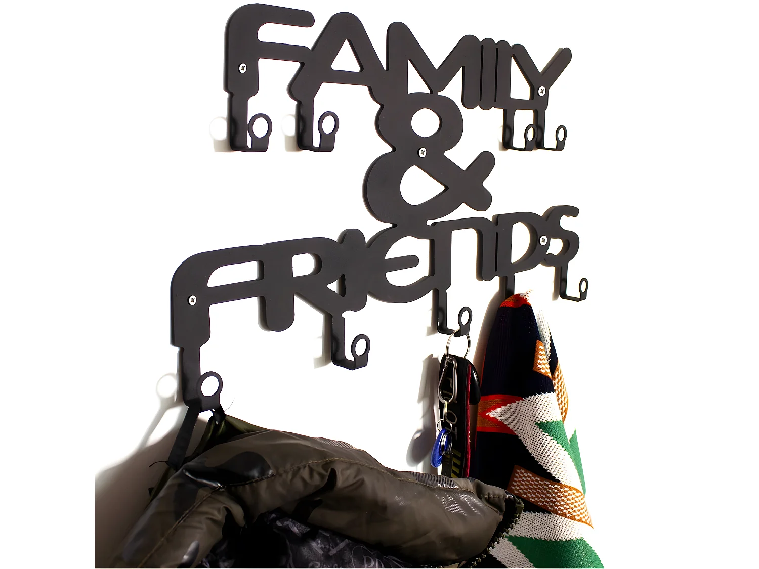 Cabides de Parede Family and Friends, Preto, 47x2x29 cm, EPIKASA