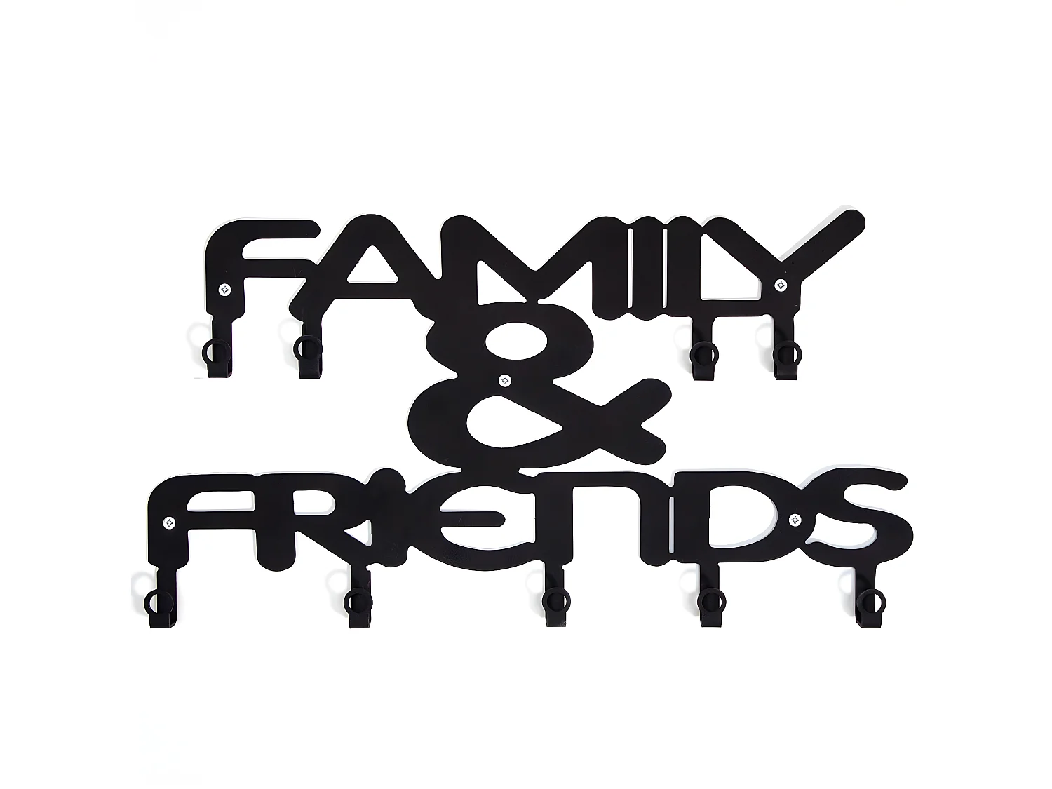 Porte-Manteau Murale Family and Friends, Noir, 47x2x29 cm, EPIKASA