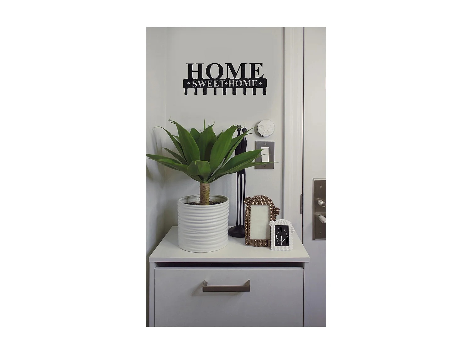 Cabides de Parede Home Sweet Home 1, Preto, 29x2x13 cm, EPIKASA