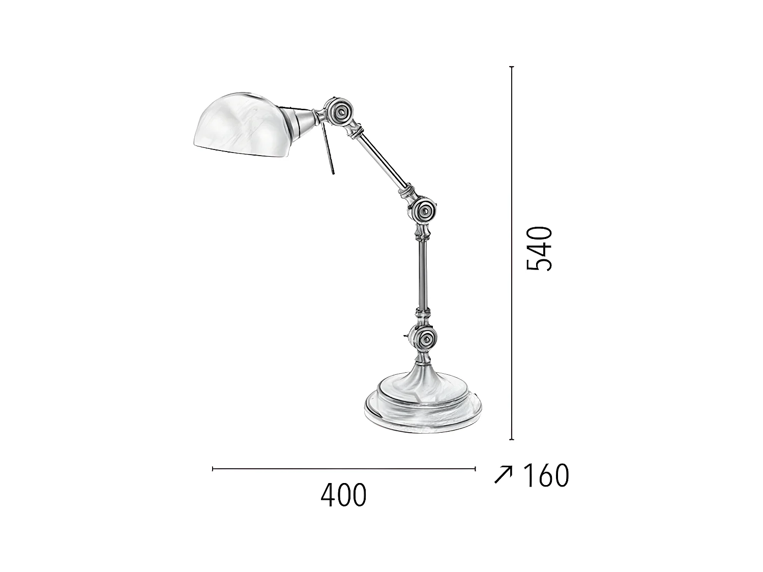 Lampe à Poser Kadina, Argent, 40x16x54 cm, EPIKASA