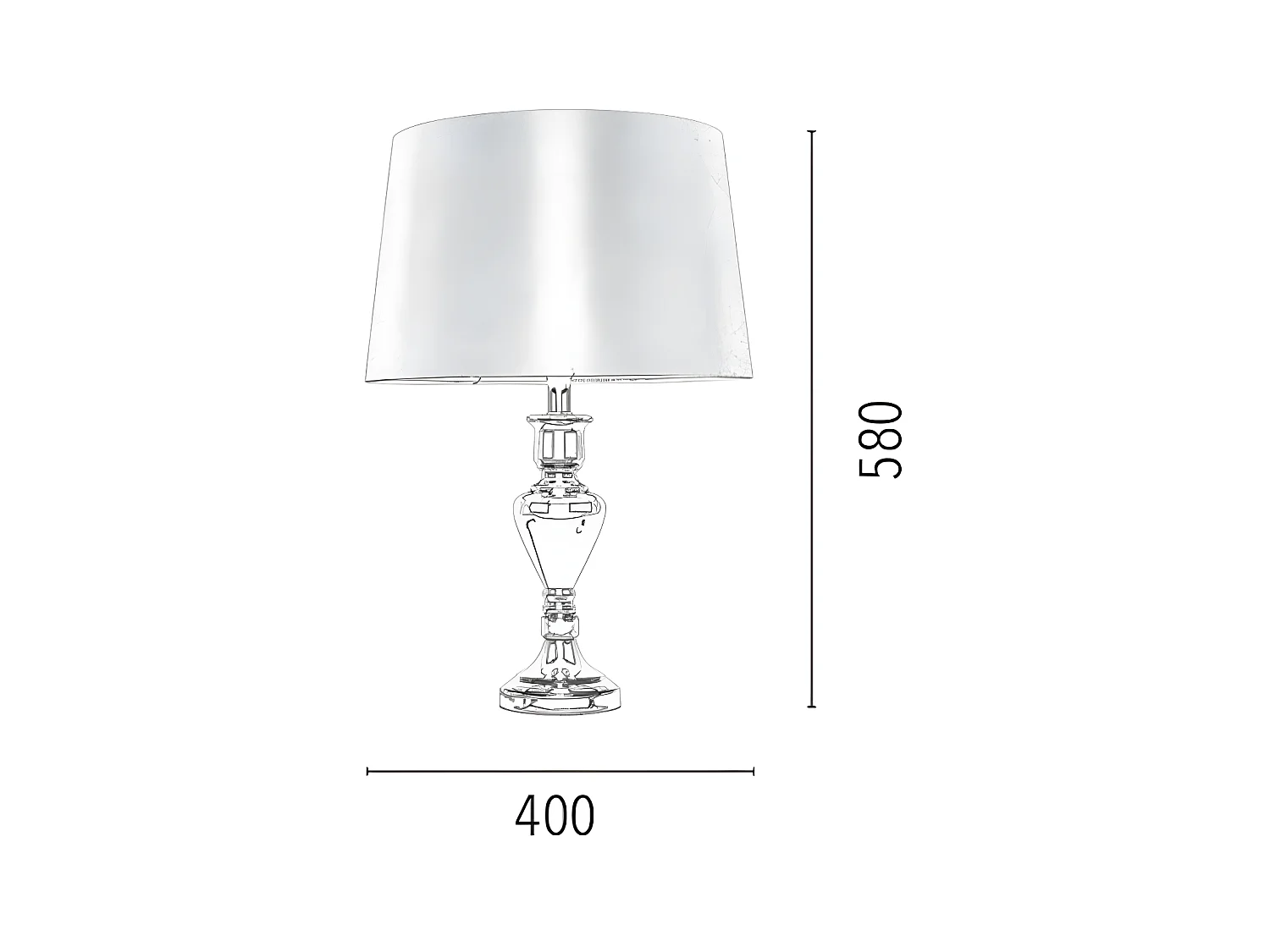 Lampe à Poser Karma, Noir, 40x40x58 cm, EPIKASA