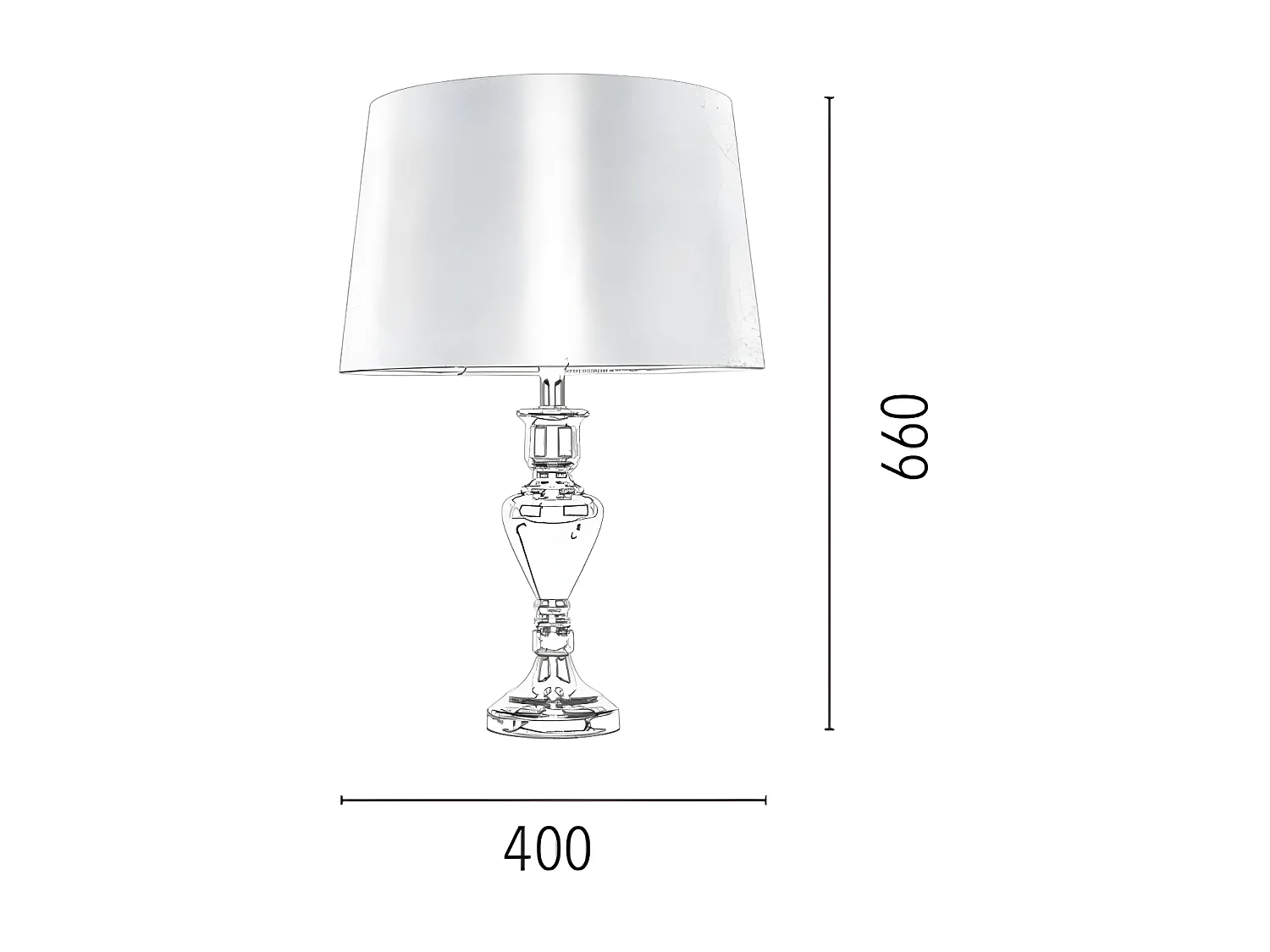 Tafellamp Karma - Zilver - 40x40x66 cm - EPIKASA