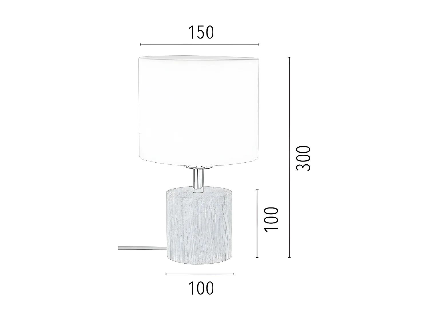 Candeeiro de Mesa Trongo, Castanho, 15x15x30 cm, EPIKASA