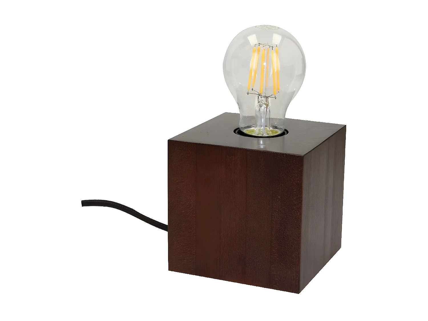 Lampe à Poser Trongo, Marron, 10x10x10 cm, EPIKASA