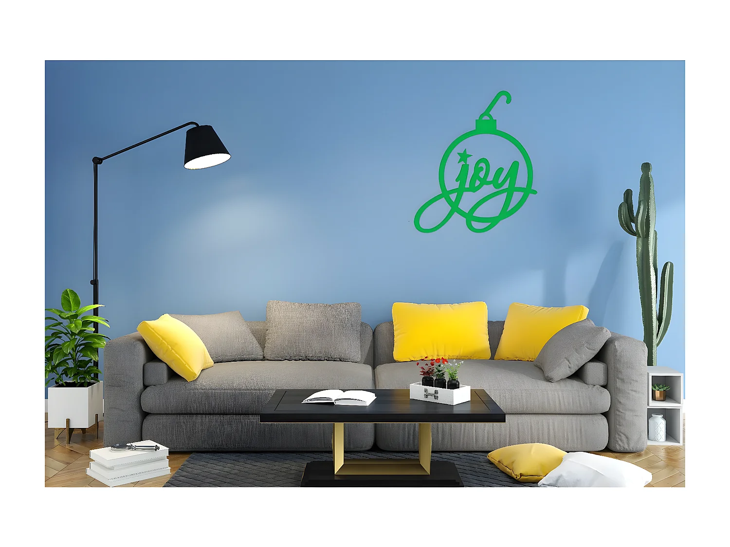 Décoration en Métal Joy 1, Vert, 50x1,5x58 cm, EPIKASA