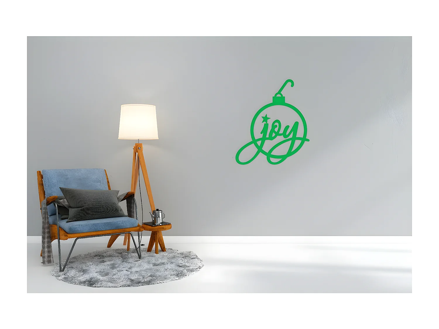 Décoration en Métal Joy 1, Vert, 50x1,5x58 cm, EPIKASA