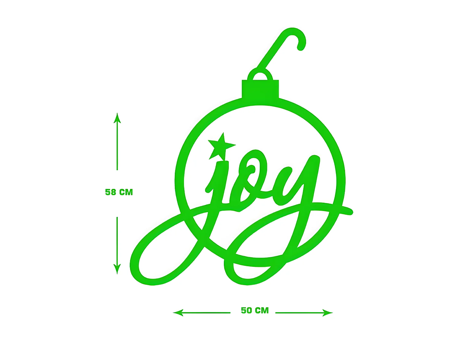 Décoration en Métal Joy 1, Vert, 50x1,5x58 cm, EPIKASA