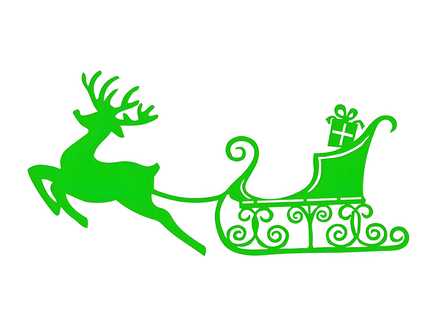 Decorazione in Metallo Slitta 8, Verde, 60x1,5x29 cm, EPIKASA