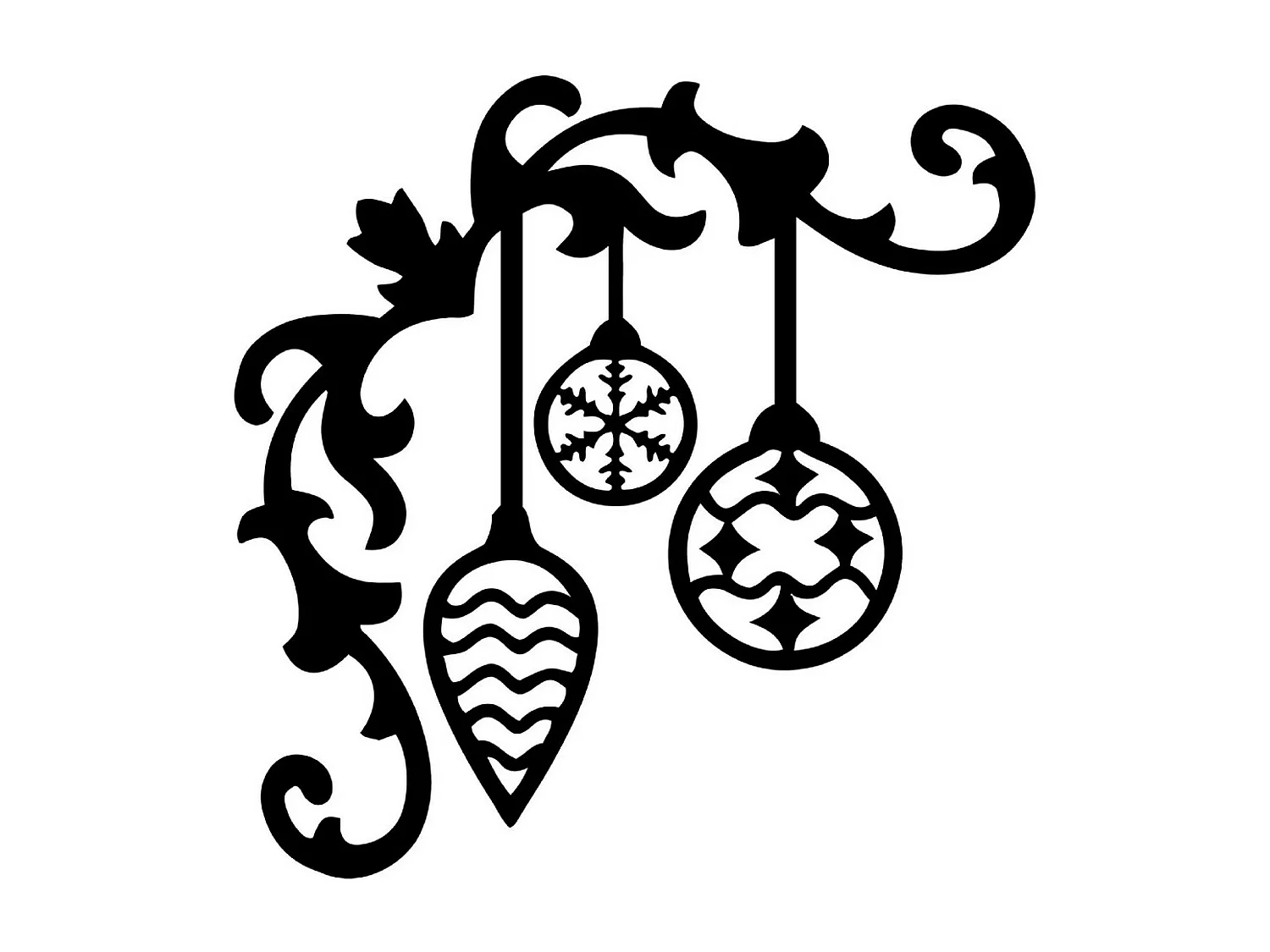 Décoration en Métal Guirlande 2, Noir, 50x1,5x50 cm, EPIKASA